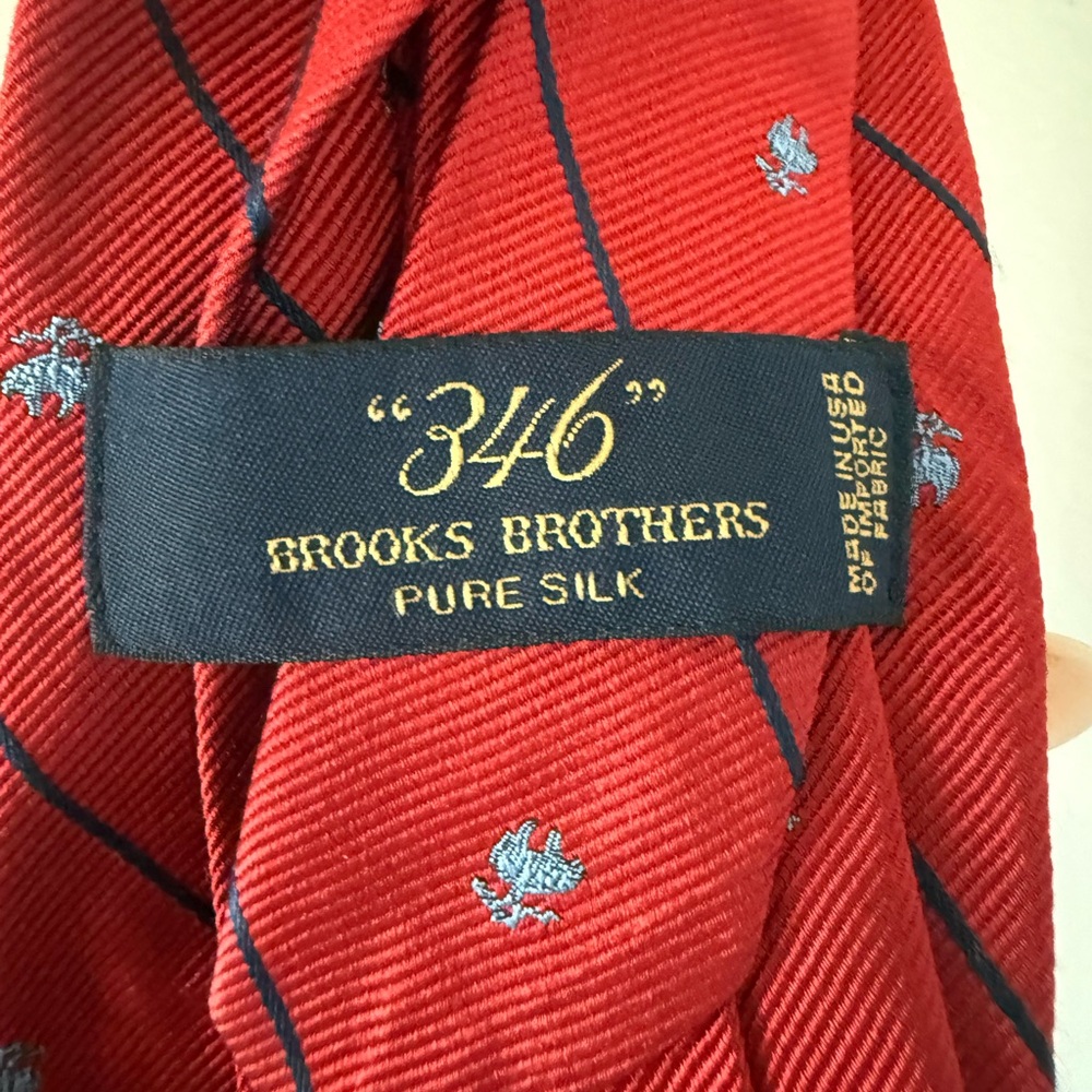 Brooks Brothers “346” Pure Silk Red Tie — Made in USA